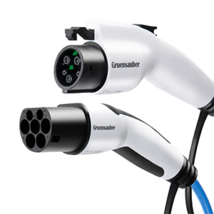 Male To Female EV Charger Cable Type 2 Coiled SAE J1772 Type 1 1 / 3 Phase 3.6KW - 22KW 3