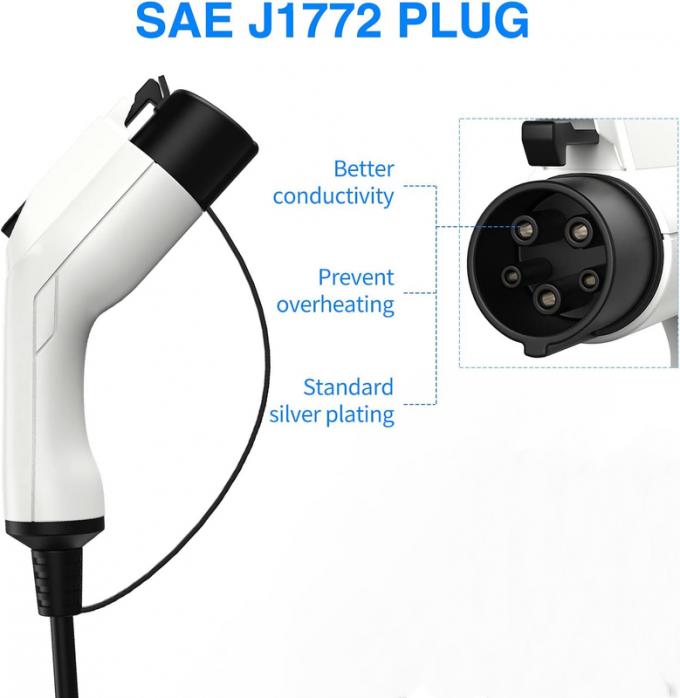 SAE J1772 сменный кабель с открытым концом 40A для зарядной станции переменного тока для электромобилей, быстрое зарядное устройство для электромобилей, тип 1, разъем кабеля электромобиля 2