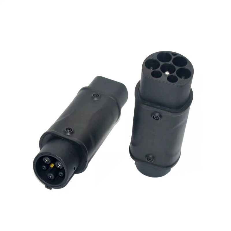 AOHEWEI Type 2 naar Type 1 EV-oplaadadapter, 230V 32A IEC62196 naar SAE J1772 Autoladerkabeladapter, Type 2 EV-oplaadkabel of oplader naar Type 1 elektrische voertuigconverter