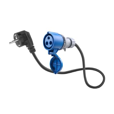 32A Blue CEE Adapter Cable Type2 EV Charger Plug 3-Pole Schuko 2 Pin Outlet Adapter Blue CEE to Schuko Plug for EV Charger