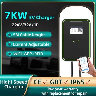 32A 7kw GBT EV Charger Wallbox EVSE Type 2 Charging Station Wall Mounted