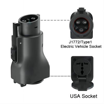 Electric Vehicle EV Charger J1772 Adapter Nema 5-15 wall outlet With ...